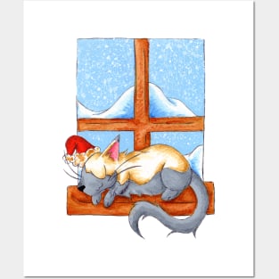 Christmas Catnap Posters and Art